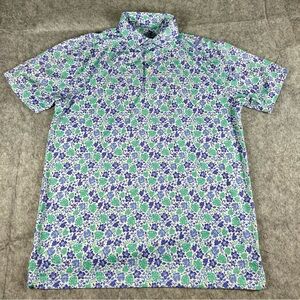 Rhoback Hibiscus Fern Performance Polo Men’s Size Medium